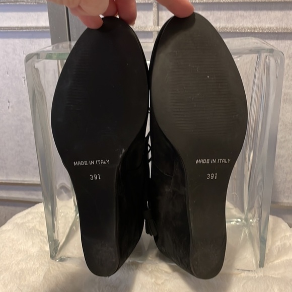 Nwot Anyi Liu Black Suede Tie Up Ankle Boots Size 8.5 - Picture 5 of 6